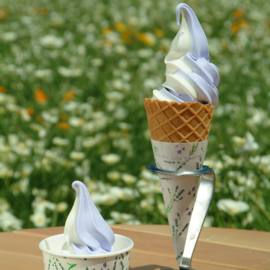 Lavender & vanilla soft-serve ice cream