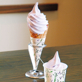 Lavender white chocolate soft-serve ice cream