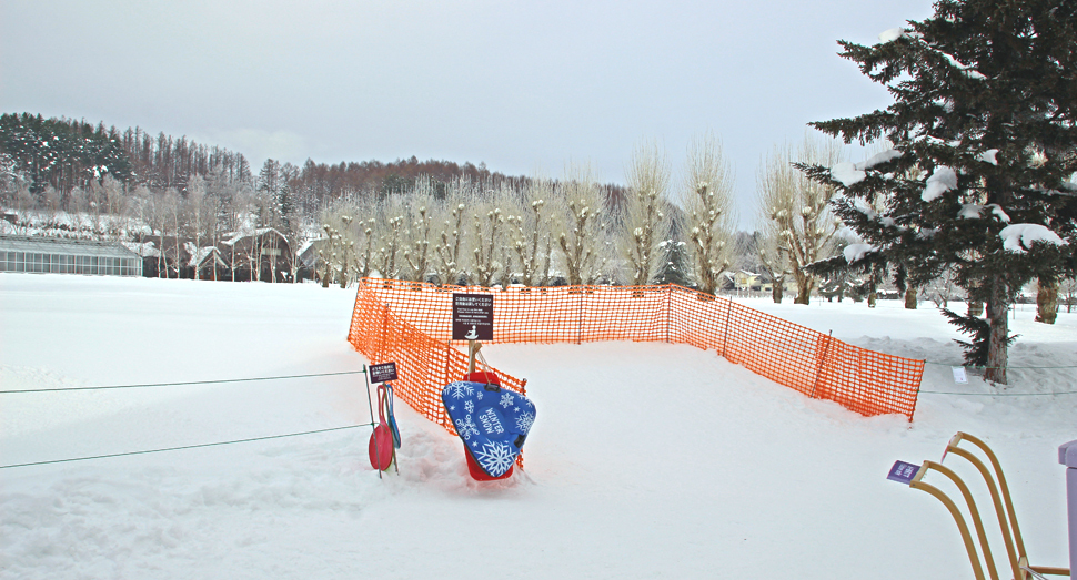 寒さに負けず、そり遊びをお楽しみください